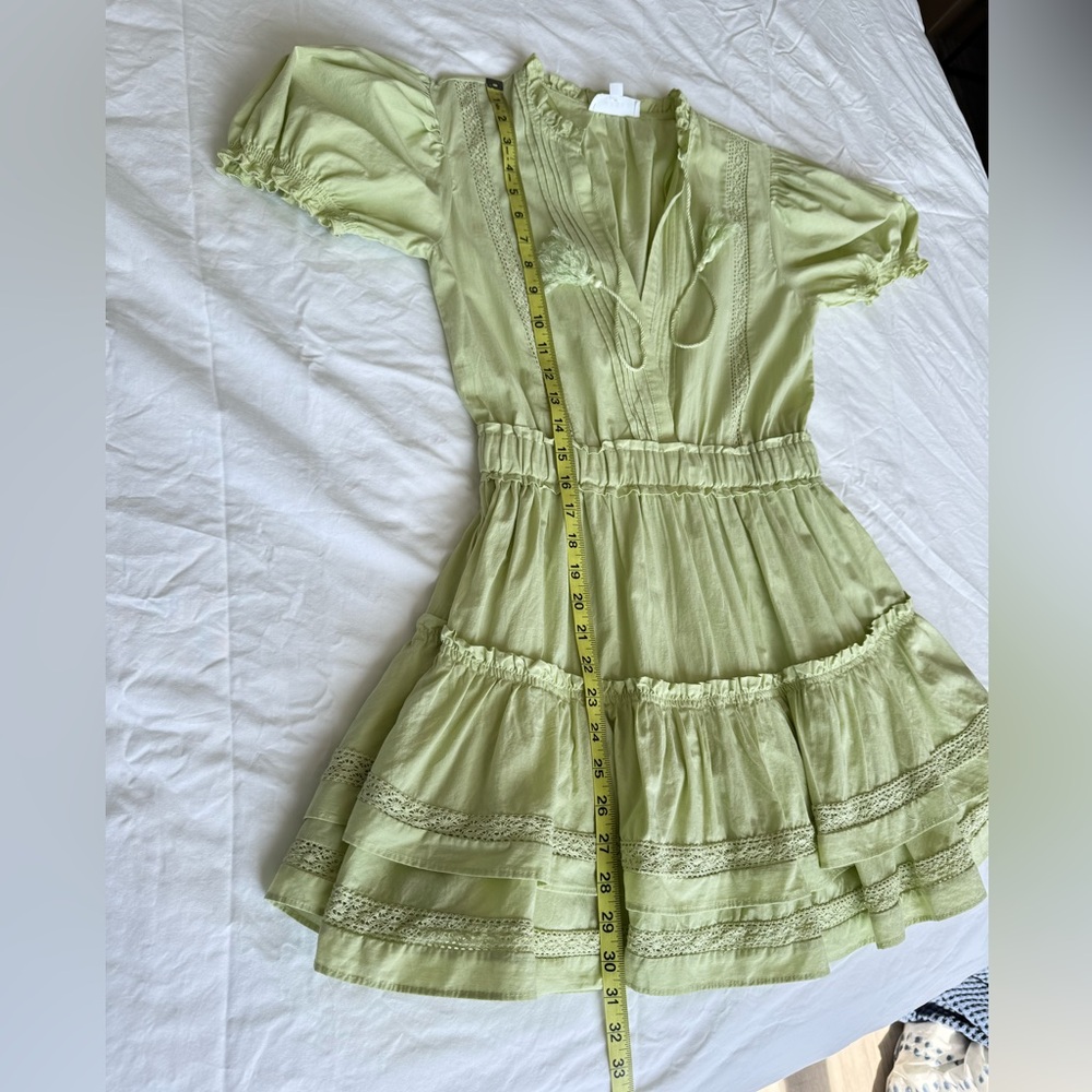Mable Mini Dress in Light Green - Ruffle Style - Size S - Picture 10 of 11